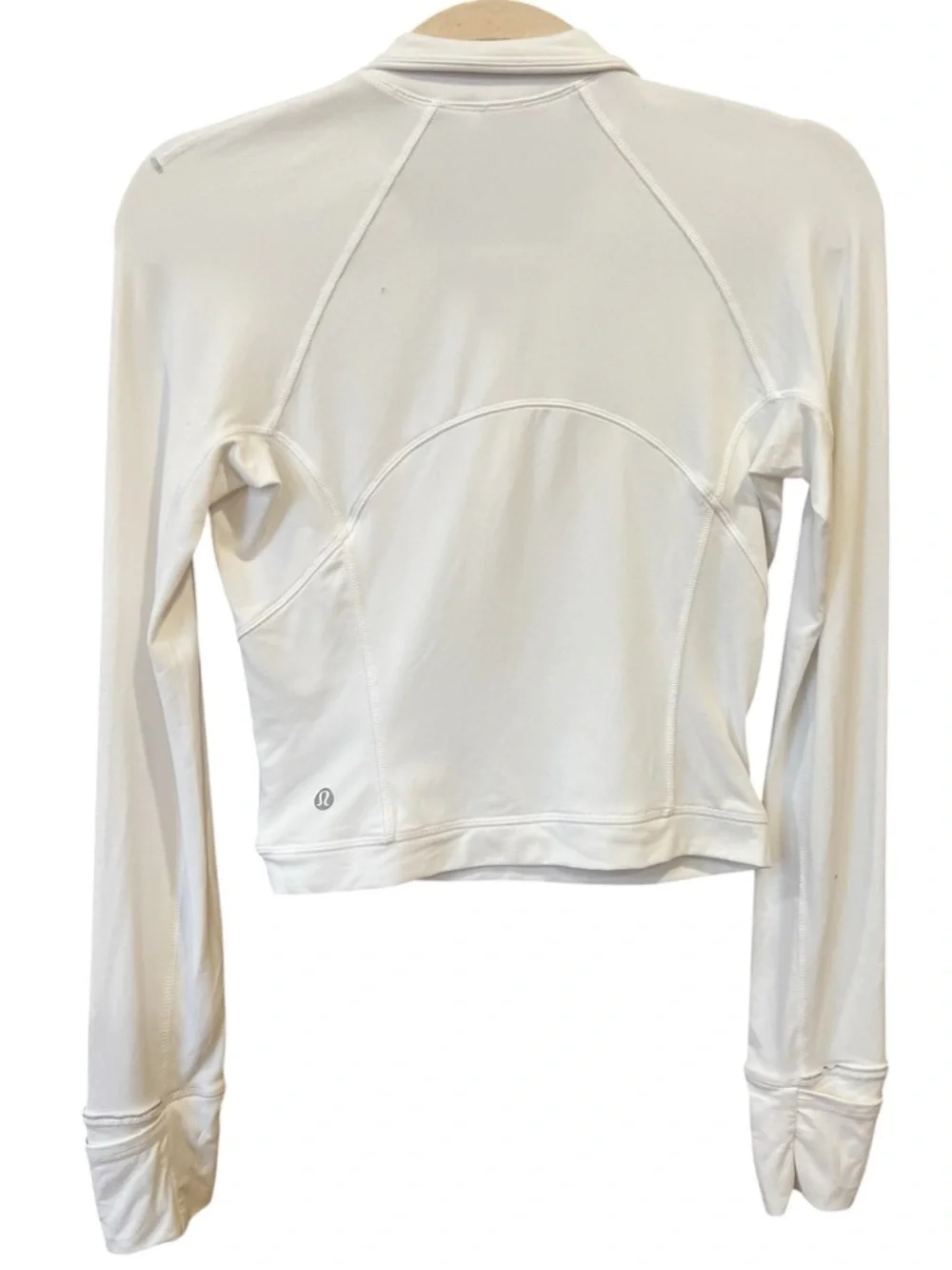 Lululemon Athletica Rulu Crop 1/4 Zip Long Sleeve Top White Size 4 Spring Active - Picture 3 of 4